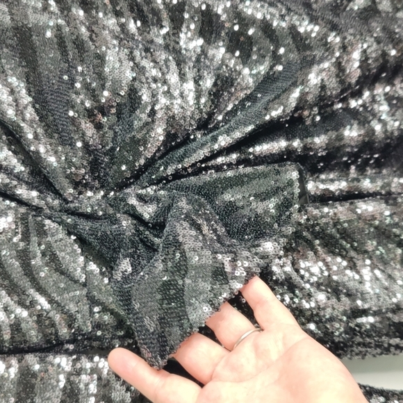 Black Sequin Puff Sleeve mini dress - Picture 7 of 12